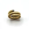 ANILLO ORO 18 KILATES BICOLOR CON DIAMANTES