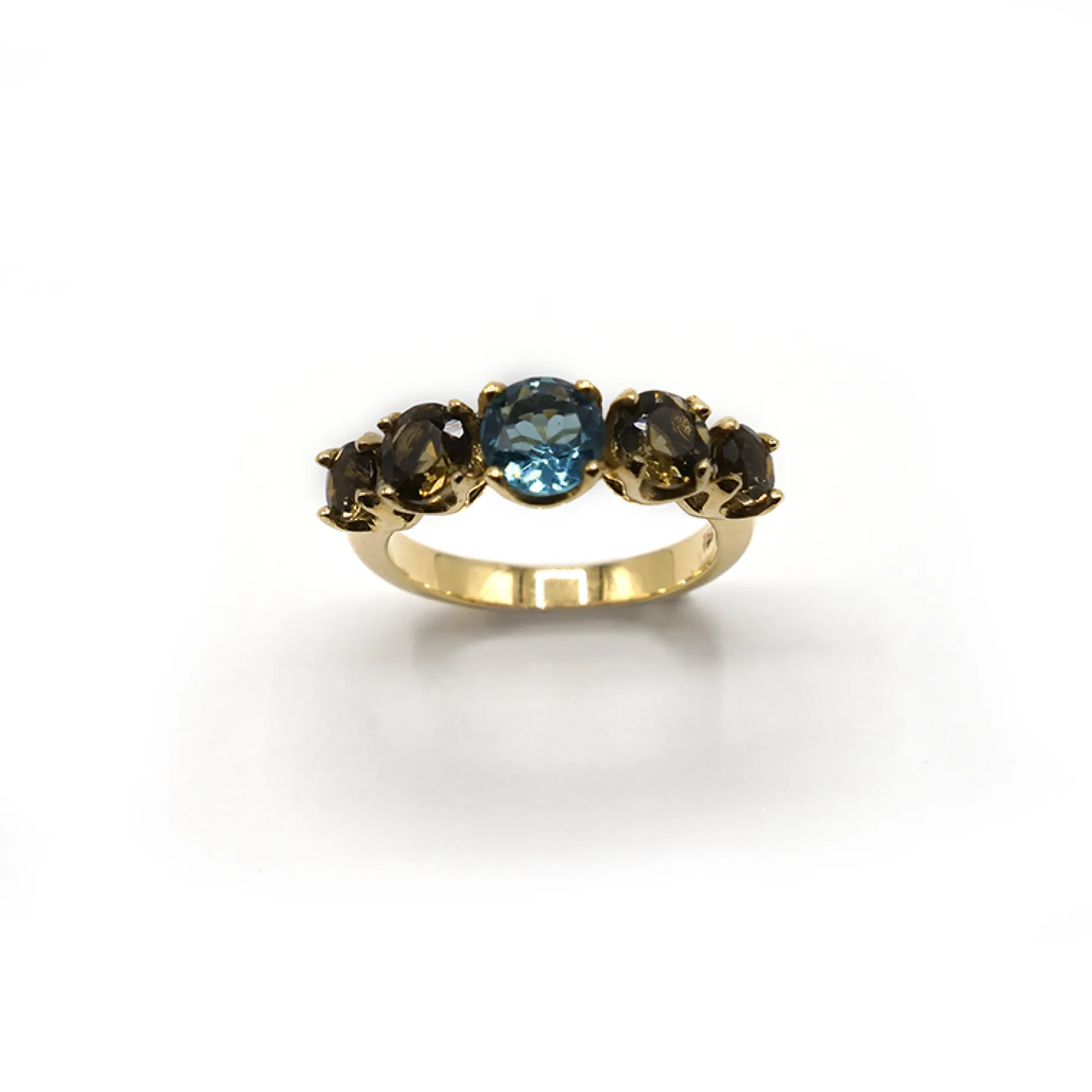ANILLO ORO 18 KILATES CON CUARZOS HIDROTERMALES