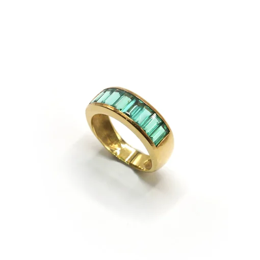 ANILLO ORO 18 KILATES CON CUARZOS HIDROTERMALES
