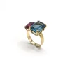 ANILLO ORO 18 KILATES CON CUARZOS HIDROTERMALES