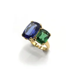 ANILLO ORO 18 KILATES CON CUARZOS HIDROTERMALES