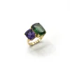 ANILLO ORO 18 KILATES CON CUARZOS HIDROTERMALES