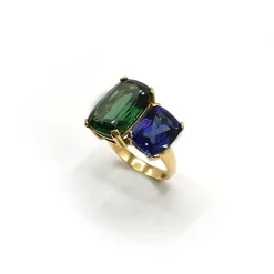 ANILLO ORO 18 KILATES CON CUARZOS HIDROTERMALES