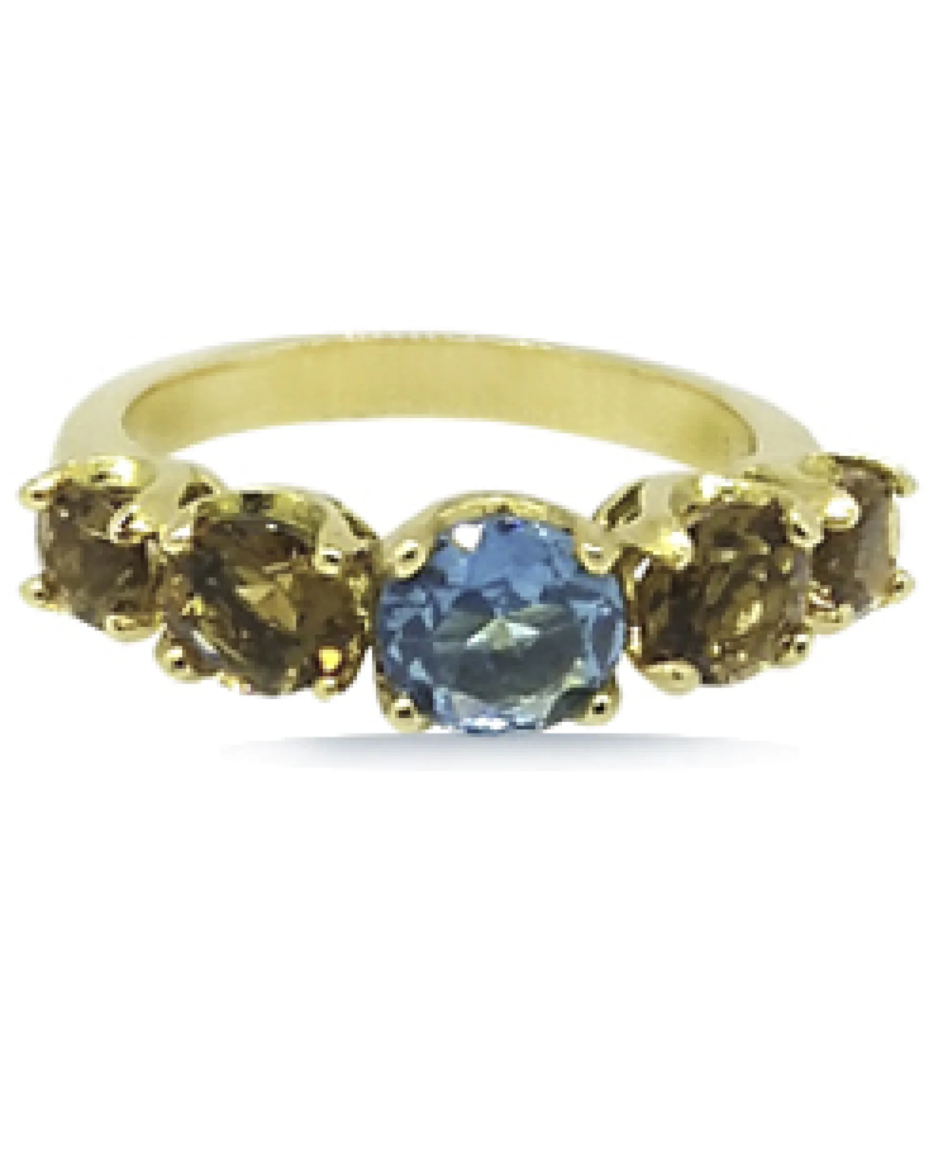 ANILLO ORO 18 KILATES CON CUARZOS HIDROTERMALES