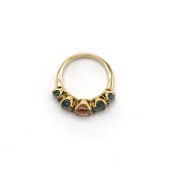 ANILLO ORO 18 KILATES CON CUARZOS HIDROTERMALES