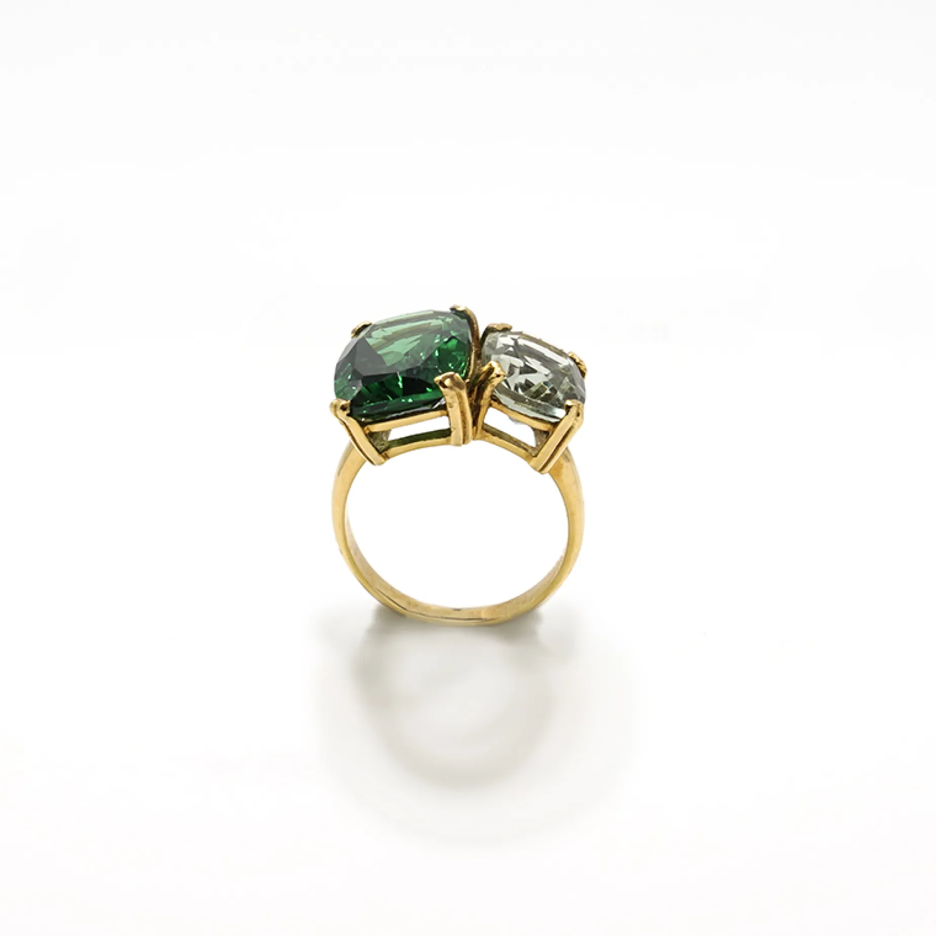 ANILLO ORO 18 KILATES CON CUARZOS HIDROTERMALES