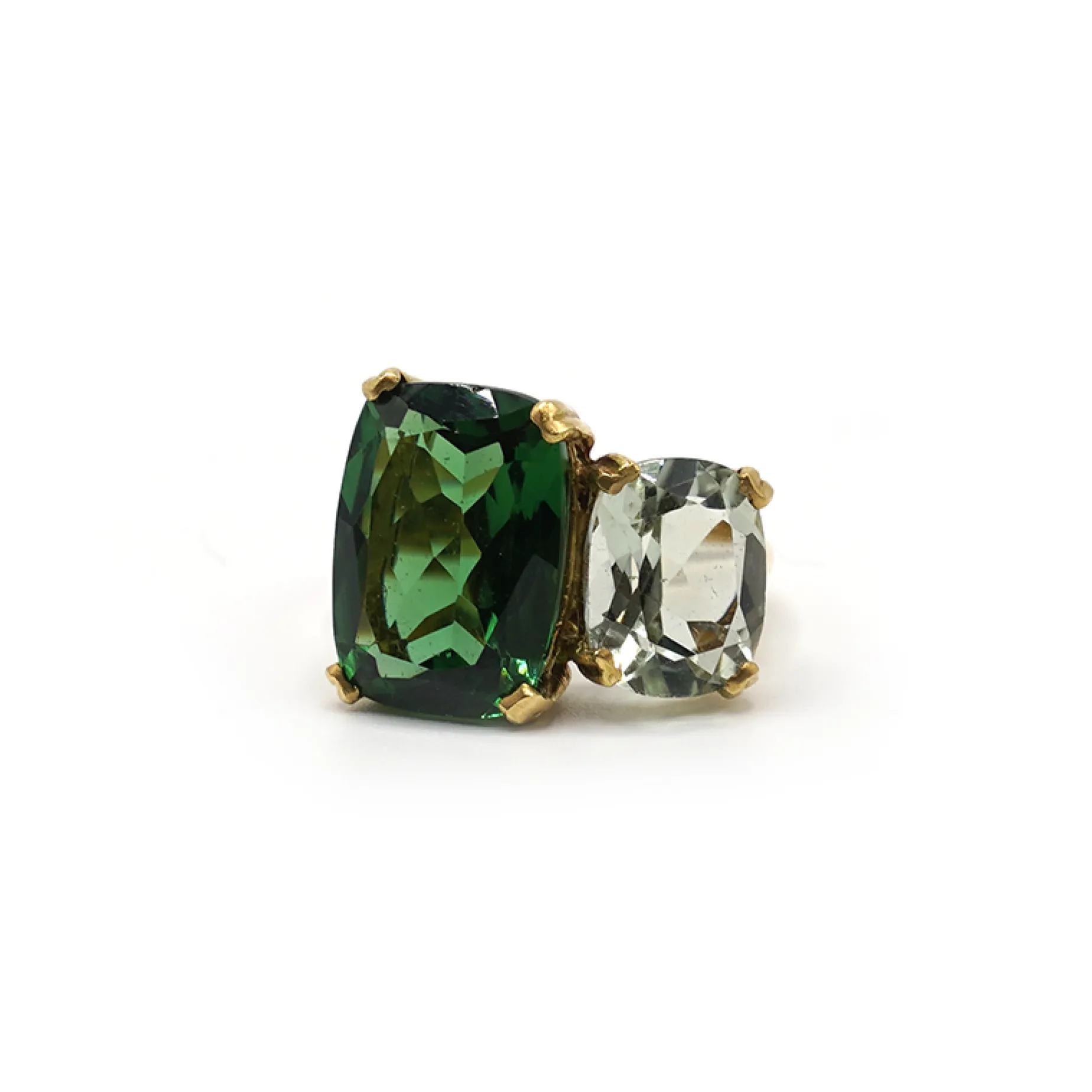 ANILLO ORO 18 KILATES CON CUARZOS HIDROTERMALES
