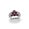 ANILLO ORO 18 KILATES CON DIAMANTES Y GRANATES RODOLITAS
