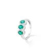 ANILLO ORO 18 KILATES CON DIAMANTES Y ESMERALDAS