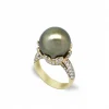 ANILLO ORO 18 KILATES CON DIAMANTES Y PERLA AUSTRALIANA