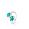 ANILLO ORO 18 KILATES CON DIAMANTES Y ESMERALDAS