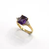 ANILLO ORO 18 KILATES CON DIAMANTES Y CUARZOS HIDROTERMALES