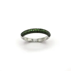 ANILLO ORO 18 KILATES CON GRANATES TSAVORITAS