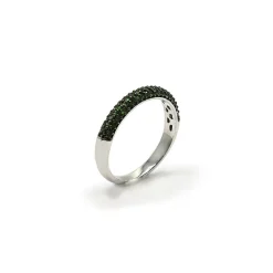 ANILLO ORO 18 KILATES CON GRANATES TSAVORITAS