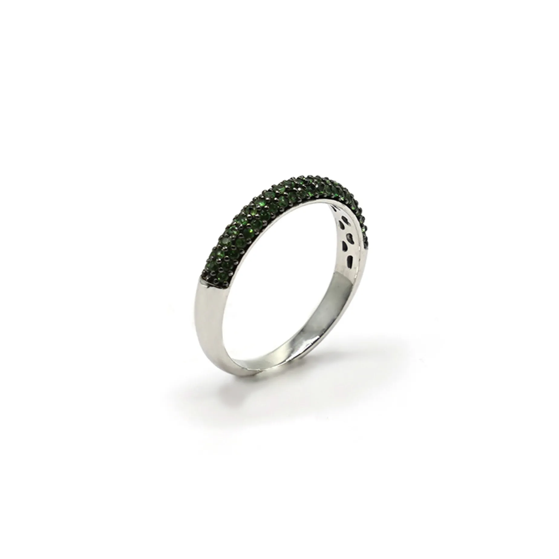 ANILLO ORO 18 KILATES CON GRANATES TSAVORITAS