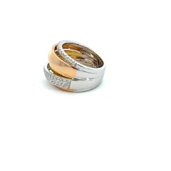 ANILLO ORO 18 KILATES TRICOLOR