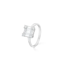 ANILLO ORO BLANCO 18KTES. CON DIAMANTES