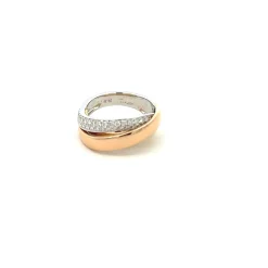 ANILLO ORO TRICOLOR 18 KILATES CON DIAMANTES