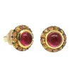 PENDIENTES ORO 18 KILATES CON RUBELITA Y ZAFIROS