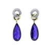 PENDIENTES ORO 18 KILATES CON DIAMANTES Y AMATISTAS