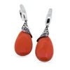 PENDIENTES ORO 18 KILATES CON DIAMANTES, CORAL Y GRANATES