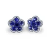 PENDIENTES ORO 18 KILATES CON DIAMANTES Y ZAFIROS