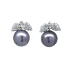 PENDIENTES ORO 18 KILATES CON DIAMANTES Y PERLAS TAHITI