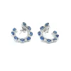 PENDIENTES ORO BLANCO 18 KILATES CON DIAMANTES Y ZAFIROS