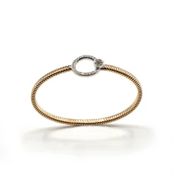 PULSERA ORO 18 KILATES BICOLOR CON DIAMANTES