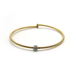 PULSERA ORO 18 KILATES BICOLOR CON DIAMANTES