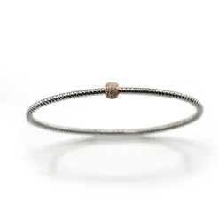 PULSERA ORO 18 KILATES BICOLOR CON DIAMANTES