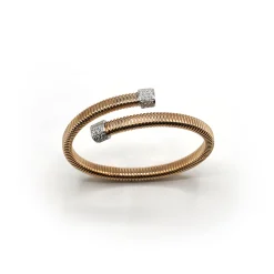 PULSERA ORO 18 KILATES BICOLOR CON DIAMANTES