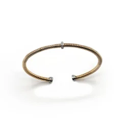 PULSERA ORO 18 KILATES BICOLOR CON DIAMANTES