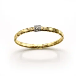 PULSERA ORO 18 KILATES BICOLOR CON DIAMANTES