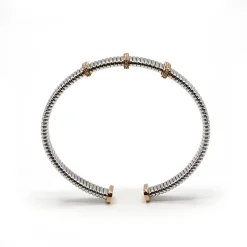 PULSERA ORO 18 KILATES BICOLOR CON DIAMANTES