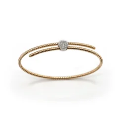 PULSERA ORO 18 KILATES BICOLOR CON DIAMANTES