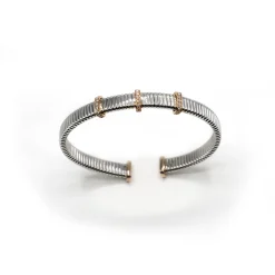 PULSERA ORO 18 KILATES BICOLOR CON DIAMANTES
