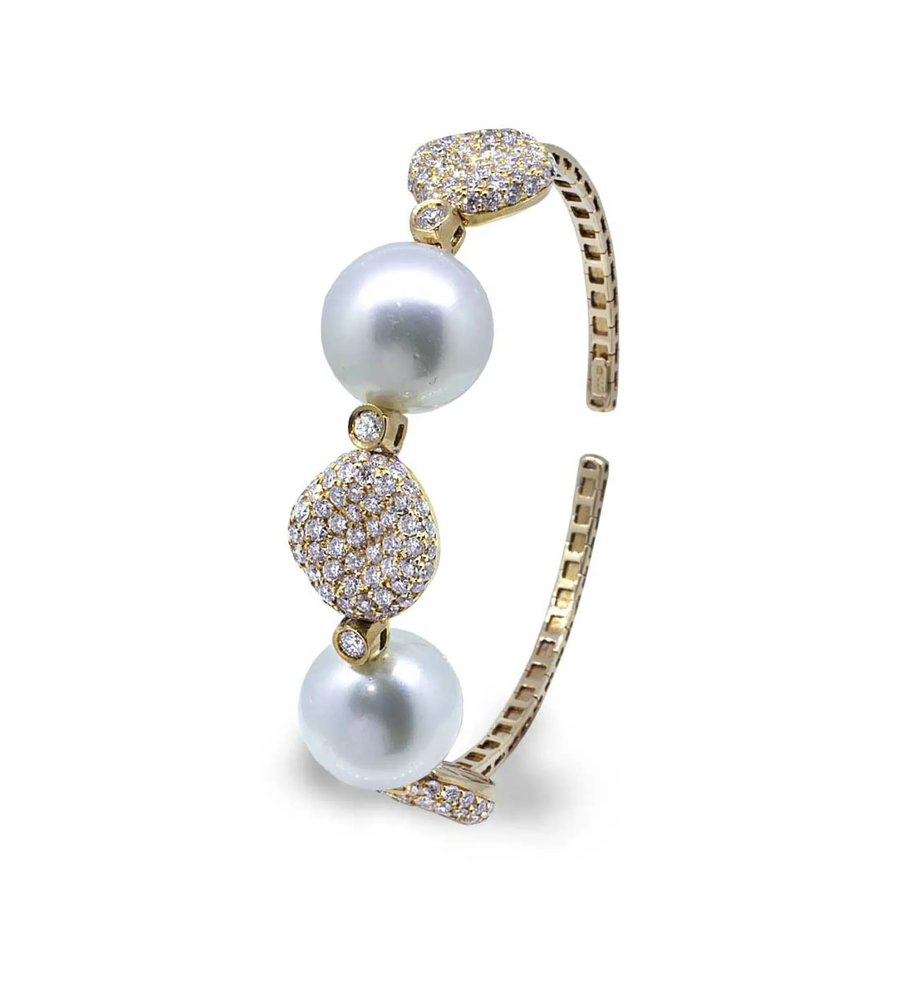 PULSERA ORO 18 KILATES CON DIAMANTES Y PERLAS AUSTRALIANAS