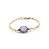 PULSERA ORO 18 KILATES CON AMATISTA Y DIAMANTE