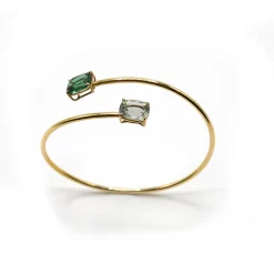 PULSERA ORO 18 KILATES CON CUARZOS HIDROTERMALES