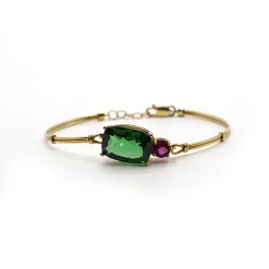 PULSERA ORO 18 KILATES CON CUARZOS HIDROTERMALES