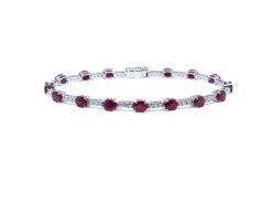 PULSERA ORO 18 KILATES CON DIAMANTES Y RUBIES