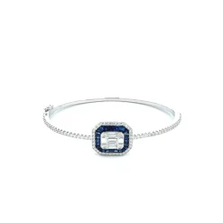 PULSERA ORO 18 KILATES CON DIAMANTES Y ZAFIROS
