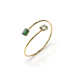PULSERA ORO 18 KILATES CON CUARZOS HIDROTERMALES
