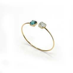 PULSERA ORO 18 KILATES CON CUARZOS HIDROTERMALES