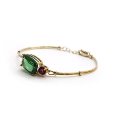 PULSERA ORO 18 KILATES CON CUARZOS HIDROTERMALES